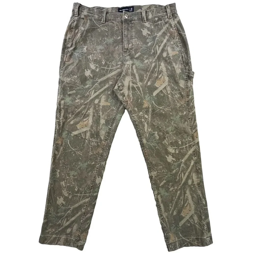 Abercrombie & Fitch Cargo Pants Mens 36x32 (Fits 36x31) Camo Loose Utility